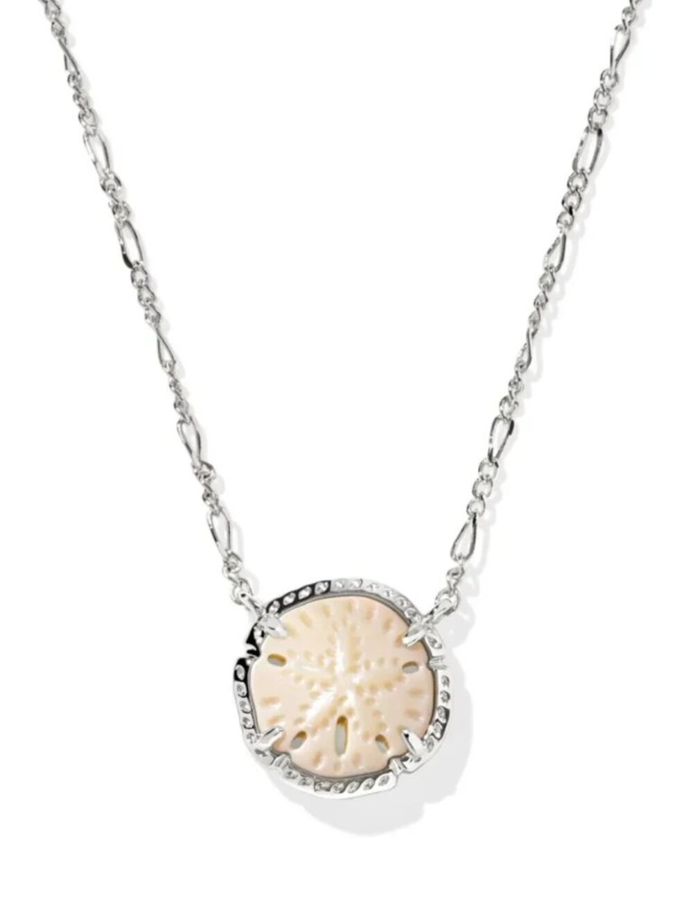 Sand Dollar Silver Short Pendant Necklace